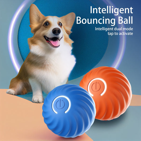 Interactive Bouncing Ball For Dogs, Automatic Smart Toy, Self-moving Rotating Stimulating Pet Entertainment, Noise-Reducing Urchin Cover,USB Rechargeable Dog Toy, Dog Electric Interactive Toy